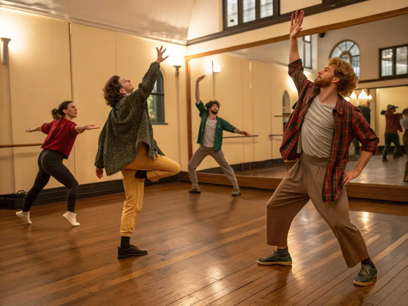 An image of artists conducting a workshop with engaged participants practicing their craft, representing VANA PRODUCTION's workshops and training sessions.